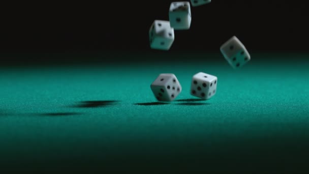 Dice Falling Slow Motion — Stock Video