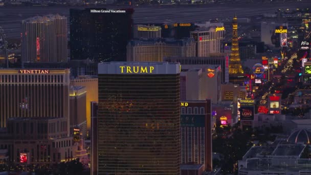 Las Vegas Nevada Circa 2017 Veduta Aerea Trump Hotel Las — Video Stock