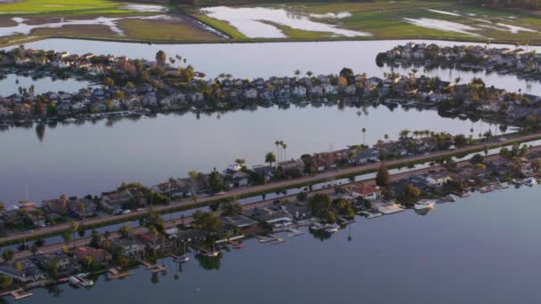 California Circa 2017 Luchtfoto Van Bel Marin Keys Nieuw Novato — Stockvideo