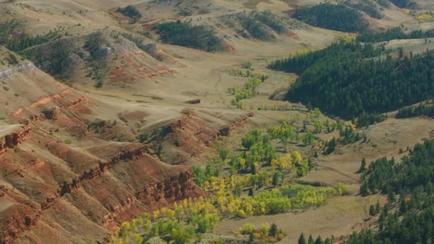 Montana Prachtige Highland Scene Luchtfoto — Stockvideo