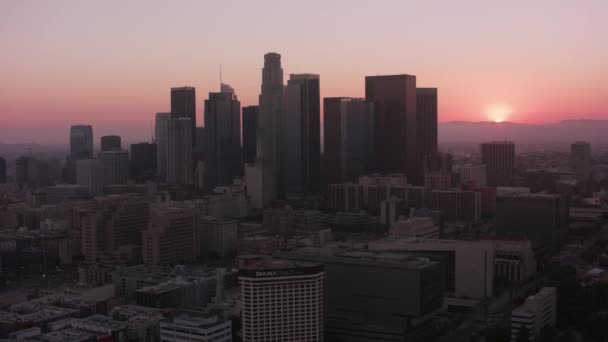 Sonnenuntergang Über Los Angeles Kalifornien Usa Luftaufnahmen — Stockvideo