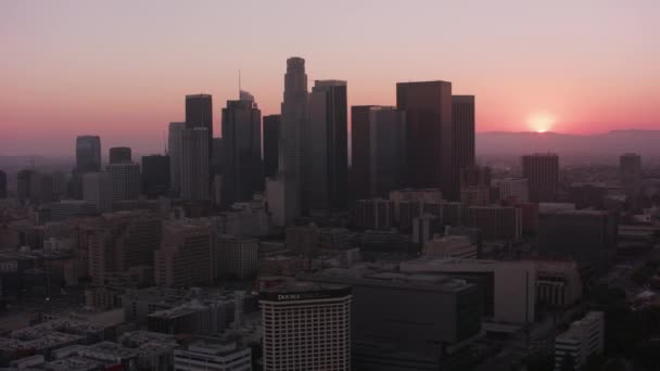 Pôr Sol Acima Los Angeles Califórnia Eua Imagens Aéreas — Vídeo de Stock