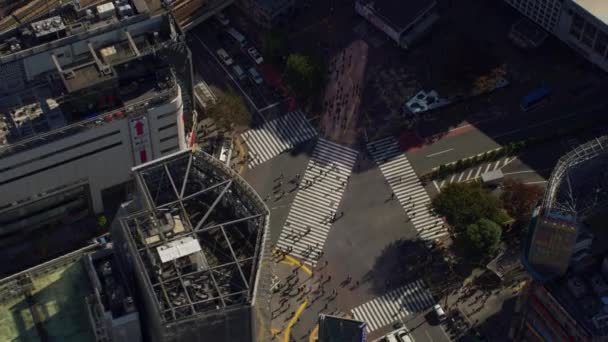 Tóquio Japão Por Volta 2018 Vista Aérea Shibuya Crossing Tóquio — Vídeo de Stock