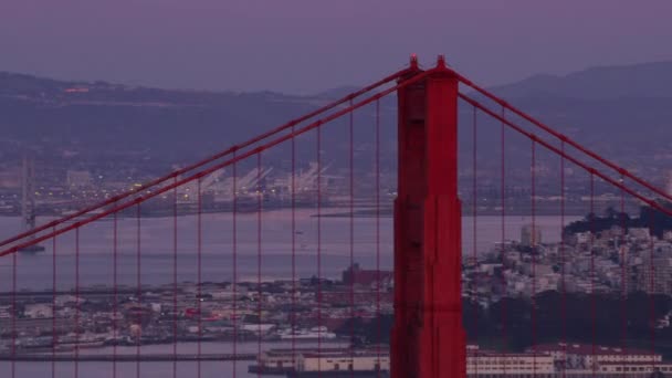 加利福尼亚旧金山 2017年左右 背景为城市的金门大桥空中景观 — 图库视频影像