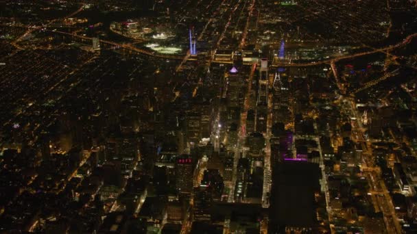 Philadelphia Pennsylvania Circa 2017 Luftaufnahme Von Philadelphia Bei Nacht Gedreht — Stockvideo