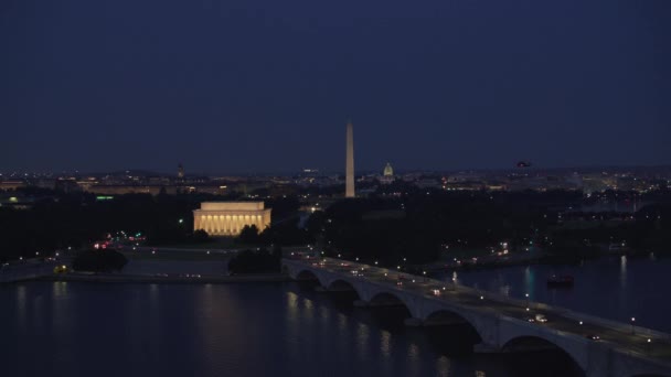 Washington Circa 2017 Arlington Memorial Bridge Levando Lincoln Memorial Medida — Vídeo de Stock
