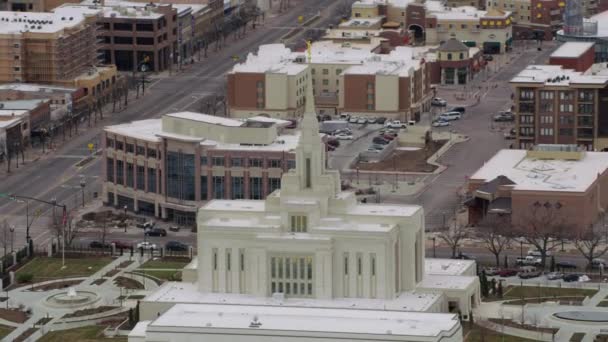 Ogden Utah Circa 2017 Scatto Aereo Del Tempio Mormone Ogden — Video Stock