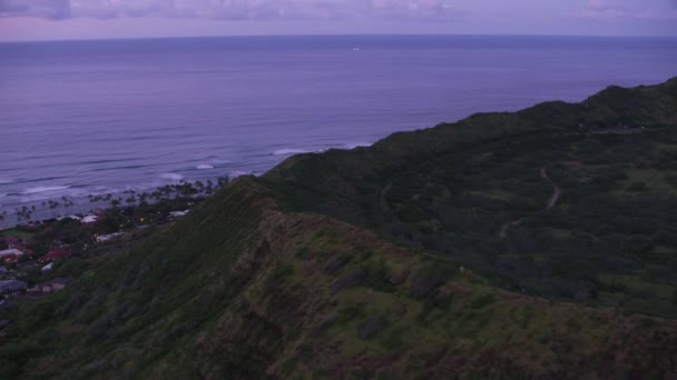 Waikiki Oahu Hawaii Circa 2018 Luchtfoto Van Diamond Head Crater — Stockvideo