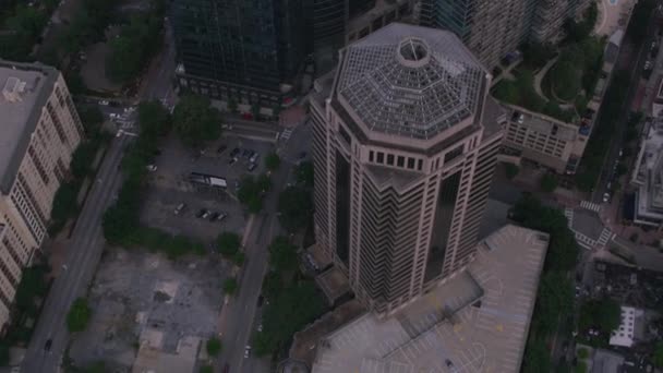 Atlanta Georgia Circa 2017 Overhead Air View Downtown Atlanta Streets — Stock video