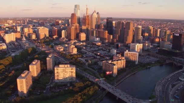 Vista Aérea Philadelphia Pensilvânia — Vídeo de Stock