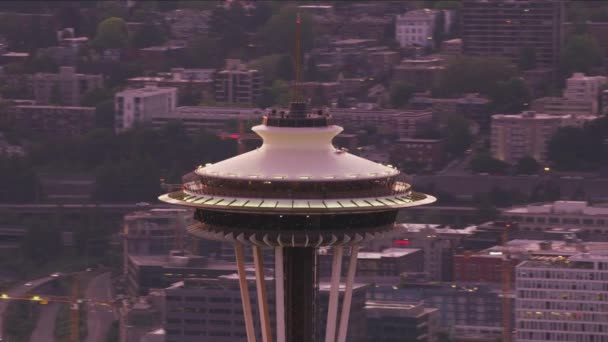 Seattle Washington Por Volta 2017 Vista Aérea Seattle Space Needle — Vídeo de Stock