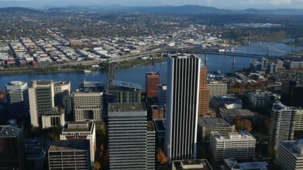 Cidade Portland Oregon Eua Vídeo Aéreo Ultra — Vídeo de Stock