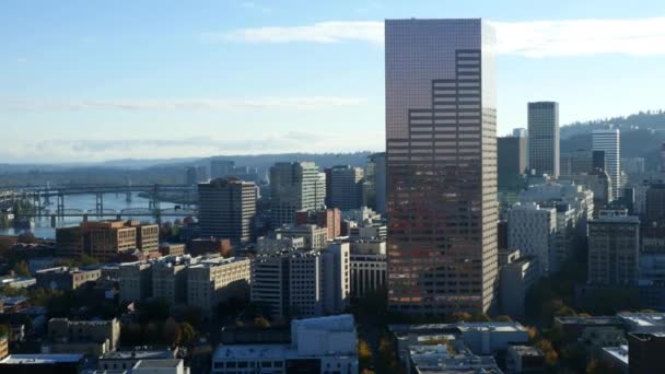 City Portland Oregon Usa Aerial Video Ultra — Stock Video