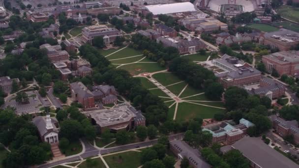 Washington Circa 2017 Vista Aérea Del Campus Universidad Maryland Tiro — Vídeo de stock