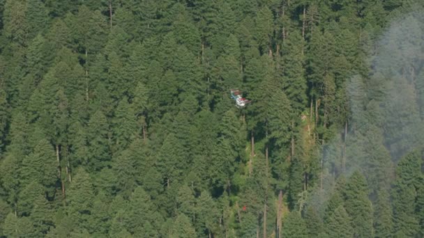 Oregon Circa 2017 Zdjęcia Lotnicze Śmigłowca Zrzucającego Wodę Pożar Lasu — Wideo stockowe
