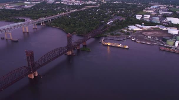 Aerial View Bridges Philadelphia Pennsylvania — Stock Video