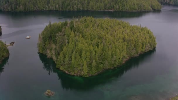 British Columbia Circa 2018 Inglês Voando Sobre Enseadas Ilhas Longo — Vídeo de Stock