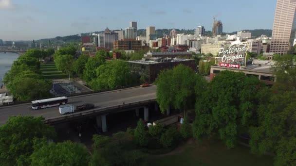 Luchtfoto Van Portland Oregon — Stockvideo