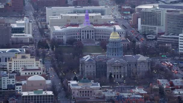 Denver Colorado Circa 2017 Luftaufnahme Des Colorado State Capitol Building — Stockvideo