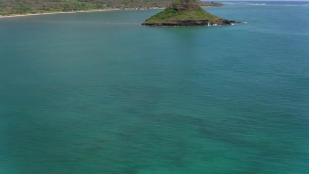 Oahu Hawaï Circa 2018 Luchtfoto Van Mokolii Islet Ook Bekend — Stockvideo