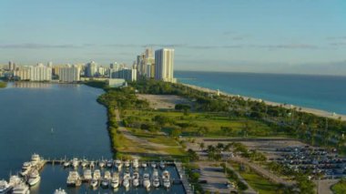 Miami Beach, Florida 'nın hava manzarası.