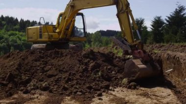 İş sitede Kazı ekskavatör