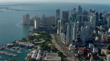 Şehir merkezindeki Miami, Florida havadan görünümü