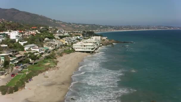 Malibu Kalifornien 2017 Flygfoto Malibu Stranden Och Stilla Havet Skott — Stockvideo