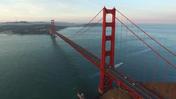 Golden Gate Bridge San Fransisco Califórnia Tiro Aéreo — Vídeo de Stock