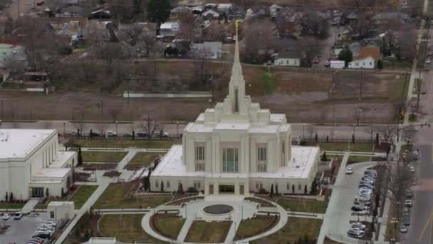 Ogden Utah 2017 Körül Légi Felvétel Ogden Utah Mormon Templomról — Stock videók