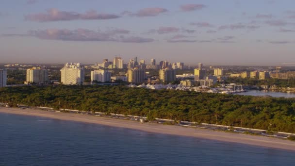 Vista Aerea Della Spiaggia Miami Florida — Video Stock