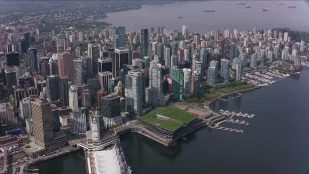 캐나다 밴쿠버 2018 밴쿠버 상공에서 헬리콥터에서 플렉스 지멘스와 Red Epic — 비디오