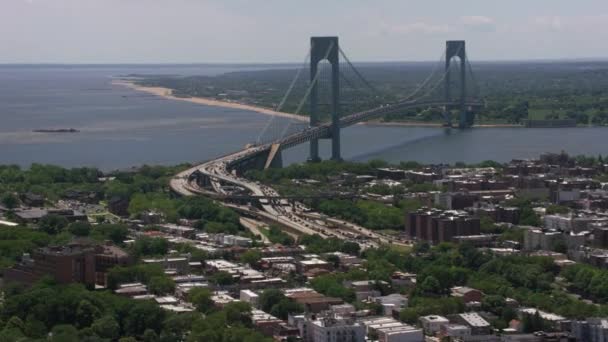 New York New York Circa 2017 Aerial Shot Verrazano Narrows — Video Stock