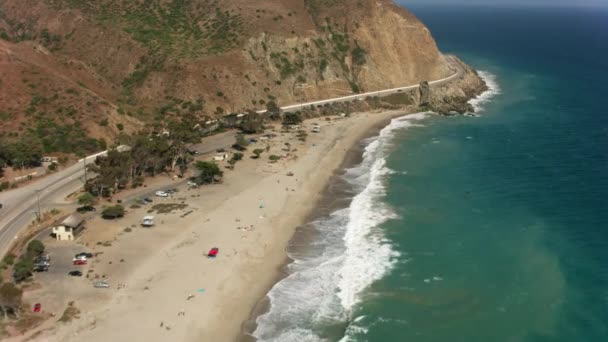Malibu Califórnia Por Volta 2017 Fotografia Aérea Praia Malibu Oceano — Vídeo de Stock