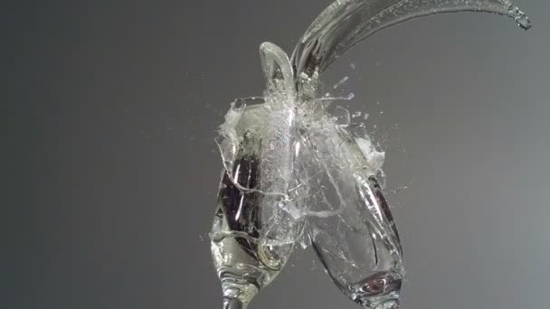 Des Verres Champagne Qui Cassent Ralenti Tourné Avec Caméra Phantom — Video