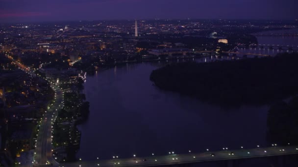 Ουάσιγκτον Περίπου 2017 Πετώντας Πάνω Από Ποτόμακ Ποταμού Ουάσιγκτον Απόσταση — Αρχείο Βίντεο
