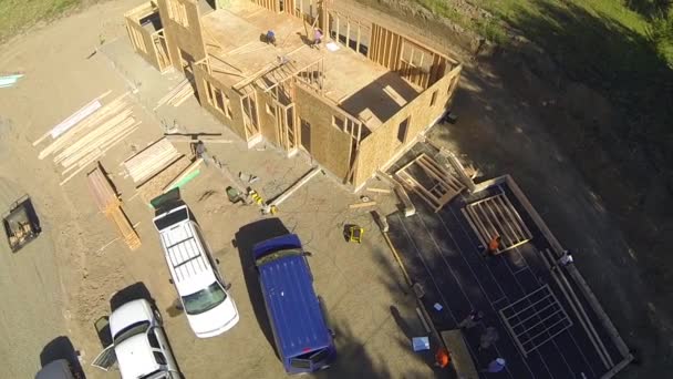 建設現場のオーバーヘッド空中写真 — ストック動画