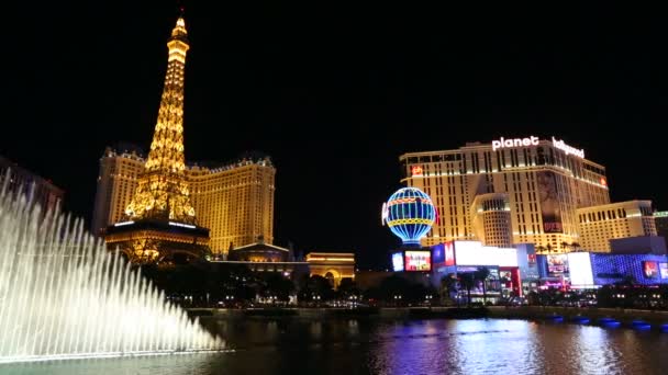 Las Vegas Nevada Aprile 2014 Fontana Bellalgio Hotel Parigi Las — Video Stock