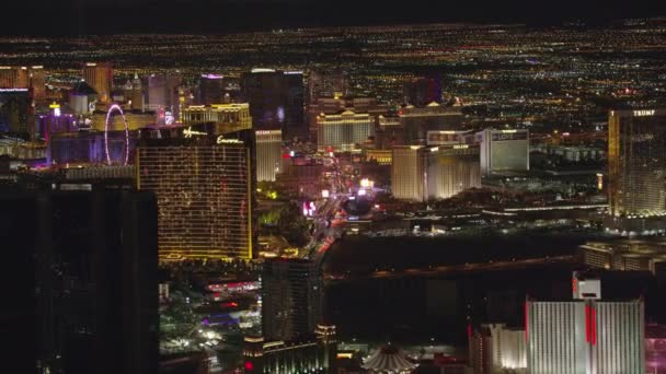 Las Vegas Nevada 2017 Luftaufnahme Des Las Vegas Strip Bei — Stockvideo