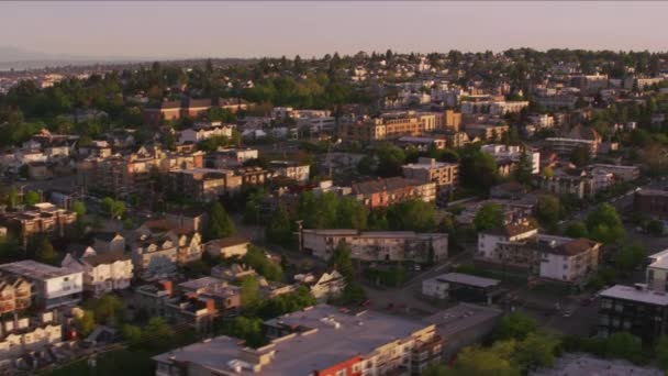 Seattle Washington Circa 2017 Vista Aérea Del Barrio Queen Anne — Vídeo de stock