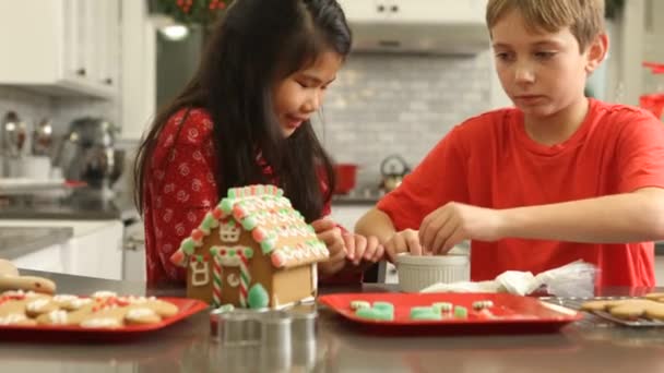 Decoração Casa Gengibre Para Natal — Vídeo de Stock