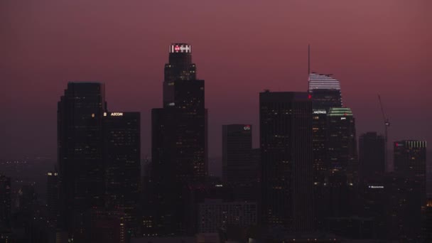 Ηλιοβασίλεμα Πάνω Από Λος Άντζελες Καλιφόρνια Ηπα Εναέρια Πλάνα — Αρχείο Βίντεο