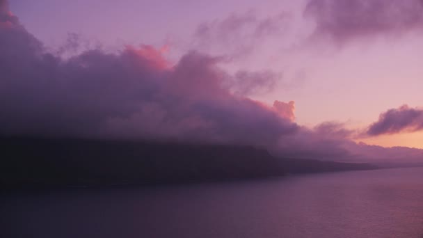 Molokai Hawaï Circa 2018 Prachtige Zonsondergang Boven Molokai Kust Opgenomen — Stockvideo