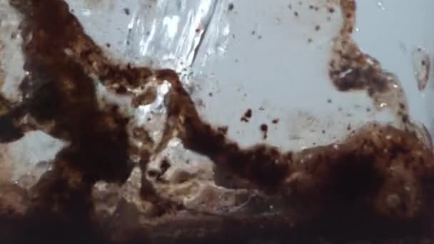Ρίχνει Νερό Στιγμιαίο Καφέ Πυροβολημένο Phantom Flex 1000 Καρέ Δευτερόλεπτο — Αρχείο Βίντεο