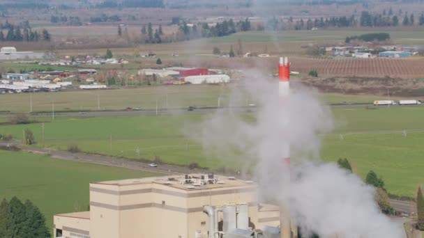 Oregon Circa 2018 Aerial View Waste Incineration Plant Brooks Oregon — Stock Video