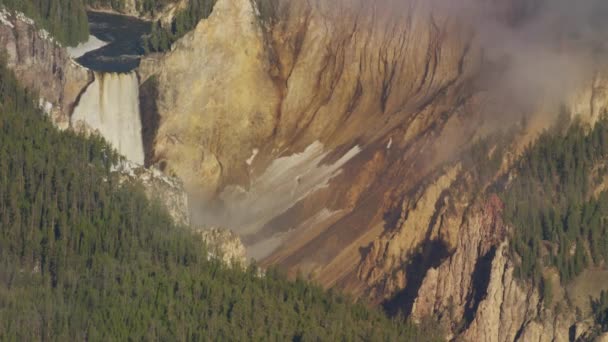 Parque Nacional Yellowstone Wyoming Grand Canyon Lower Falls Yellowstone River — Vídeo de stock