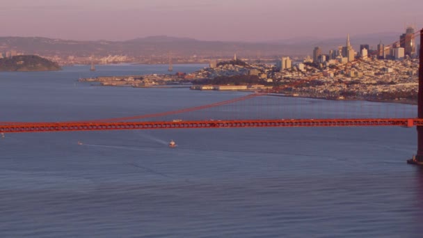 San Francisco California Sekitar Tahun 2017 Pemandangan Udara Jembatan Golden — Stok Video