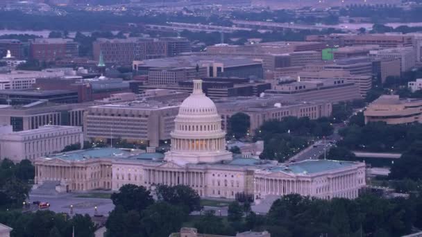 Washington 2017 Dolaylarında Capitol Binası National Mall Havadan Görünüşü Cineflex — Stok video
