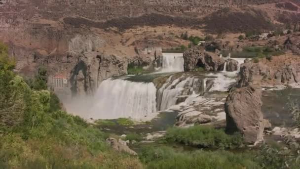 Shoshone Falls Idaho 2018 Schöne Fließende Wasserfälle — Stockvideo