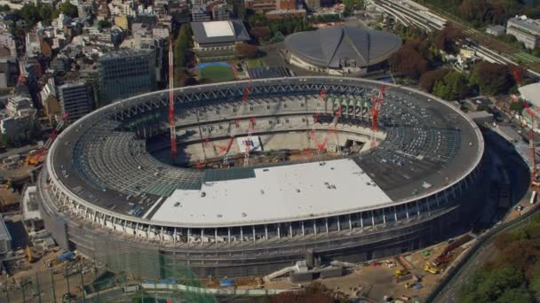 Tokio Japonia Około 2018 Roku Widok Lotu Ptaka Stadion Olimpijski — Wideo stockowe